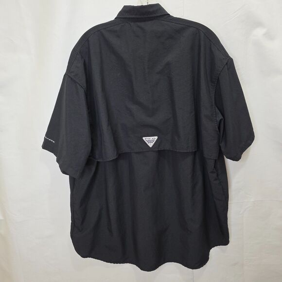Columbia Shirt Mens XL Black PFG Fishing Outdoor Short Sleeve Pockets Vented - Picture 2 of 15